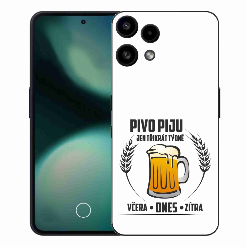 Gélový kryt mmCase na Nothing Phone (3a) Lite - pivný motív biele pozadie