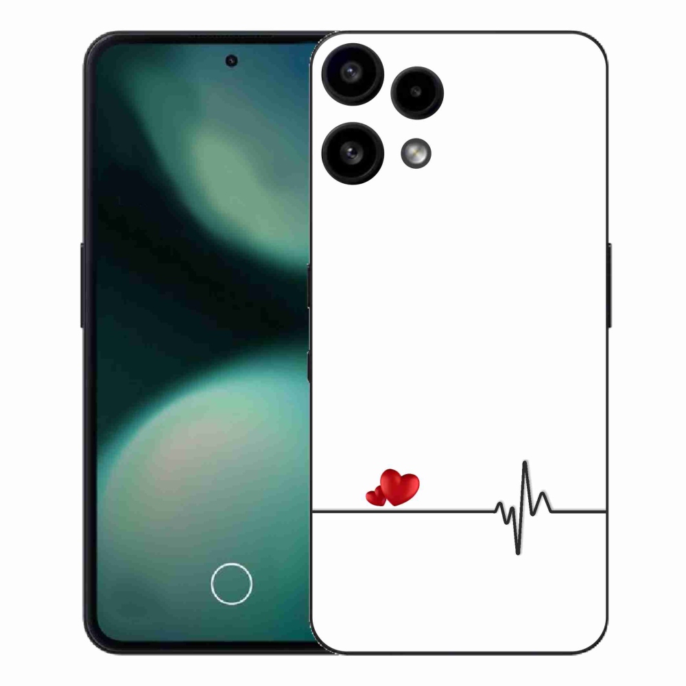 Gélový kryt mmCase na Nothing Phone (3a) Lite - srdce a tep biele pozadie