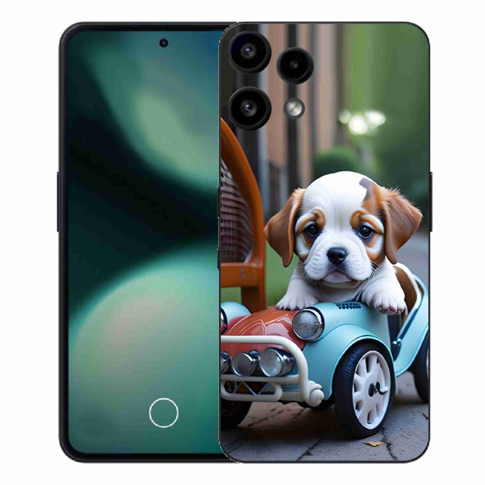 Gélový kryt mmCase na Nothing Phone (3a) Lite - šteňa v retro aute