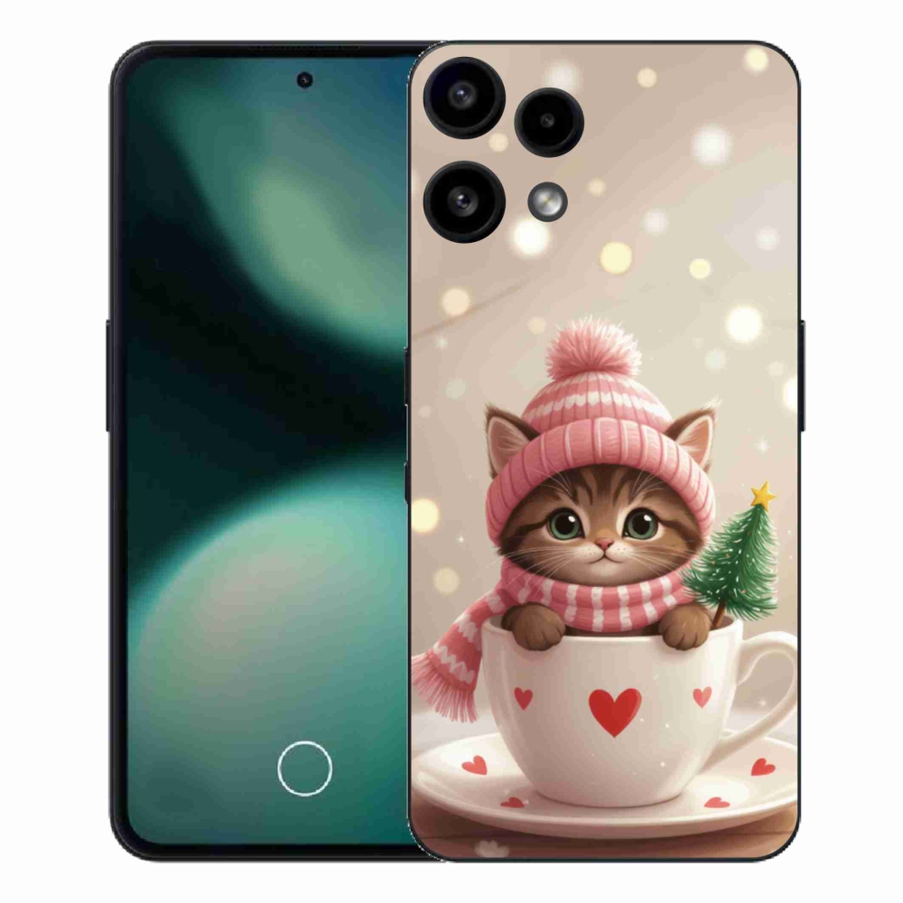 Gélový kryt mmCase na Nothing Phone (3a) Lite - vianočné mačiatko v hrnčeku