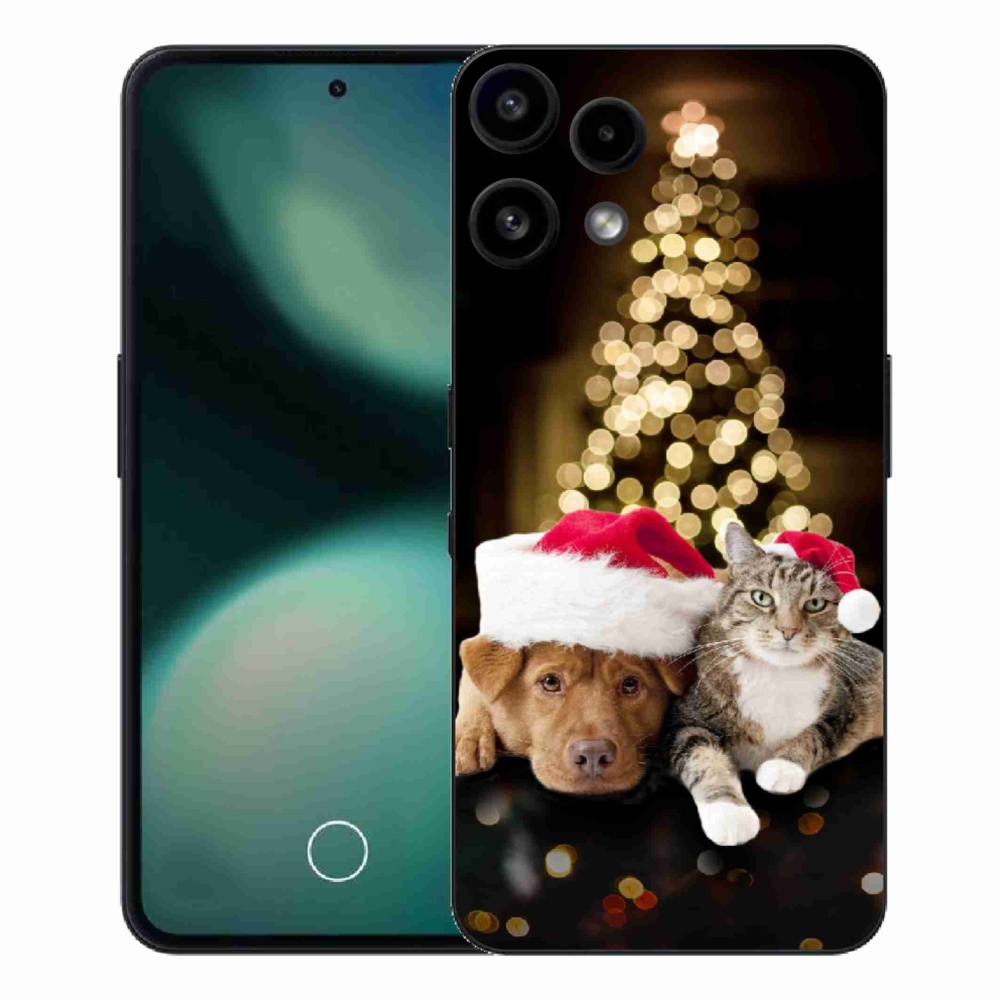 Gélový kryt mmCase na Nothing Phone (3a) Lite - vianočný pes a mačka