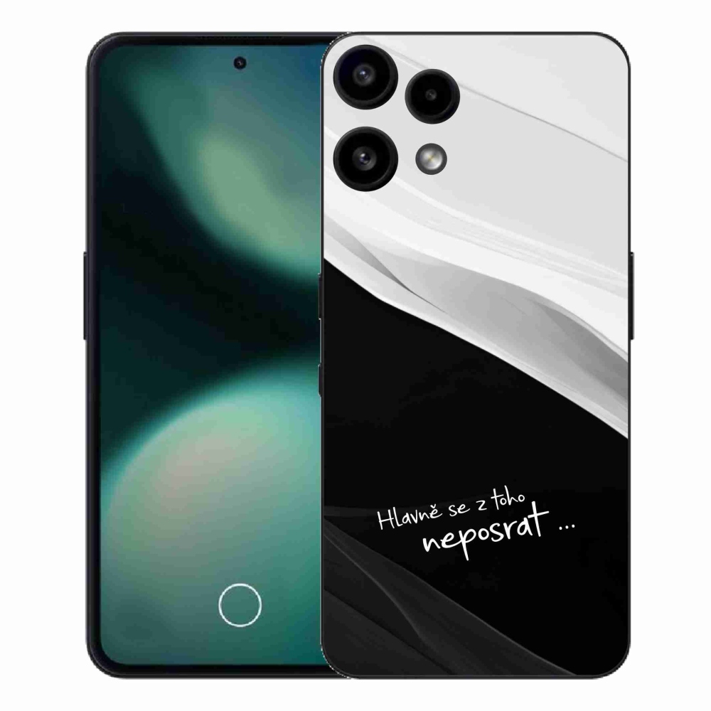 Gélový kryt mmCase na Nothing Phone (3a) Lite - vtipný text 13 čiernobiele pozadie