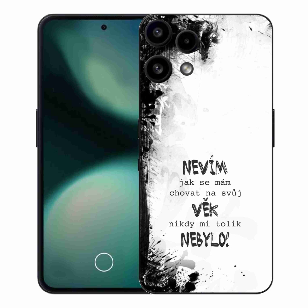 Gélový kryt mmCase na Nothing Phone (3a) Lite - vtipný text 14 biele pozadie