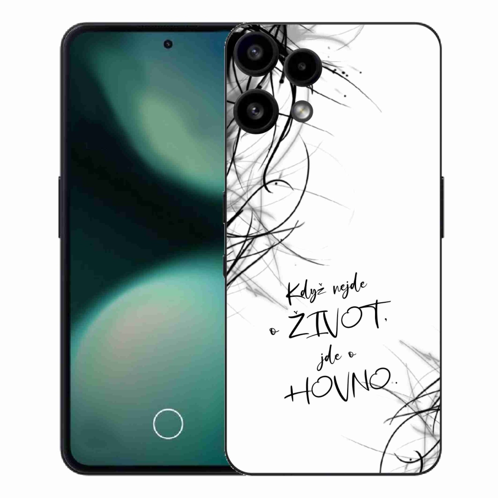 Gélový kryt mmCase na Nothing Phone (3a) Lite - vtipný text 16 biele pozadie