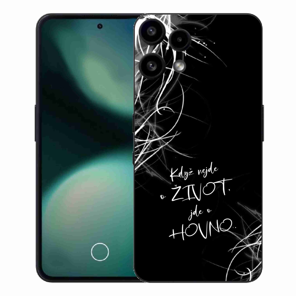 Gélový kryt mmCase na Nothing Phone (3a) Lite - vtipný text 16 čierne pozadie
