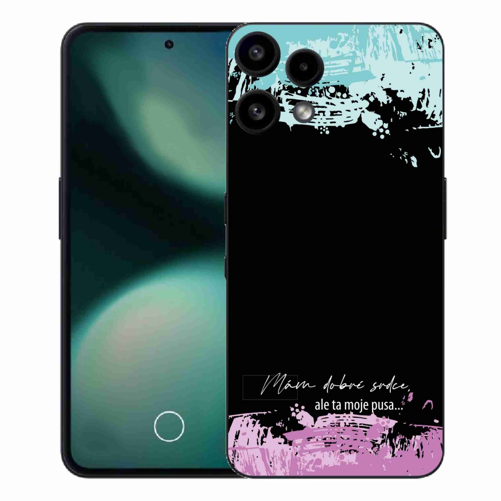 Gélový kryt mmCase na Nothing Phone (3a) Lite - vtipný text 3 čierne pozadie