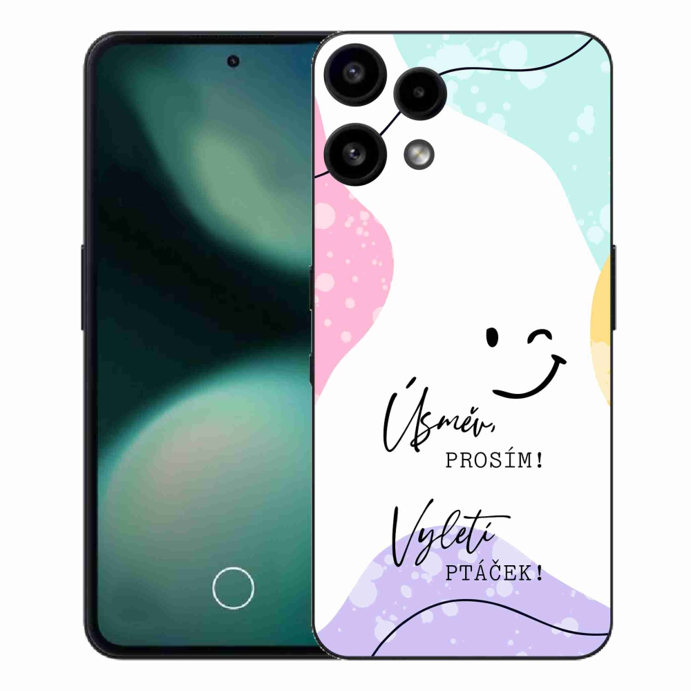 Gélový kryt mmCase na Nothing Phone (3a) Lite - vtipný text 4 biele pozadie