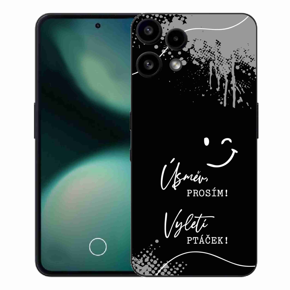 Gélový kryt mmCase na Nothing Phone (3a) Lite - vtipný text 4 čierne pozadie