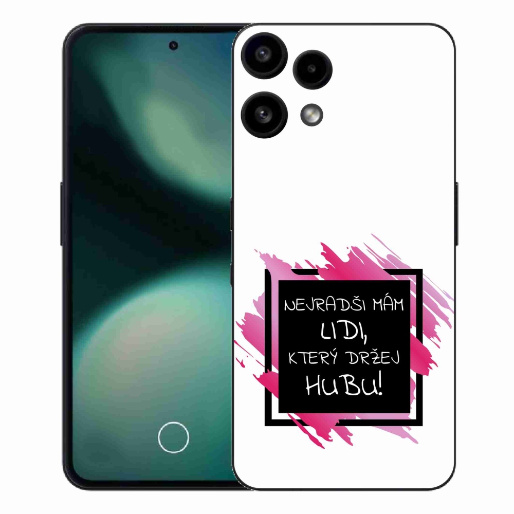 Gélový kryt mmCase na Nothing Phone (3a) Lite - vtipný text 7 čiernobiele pozadie