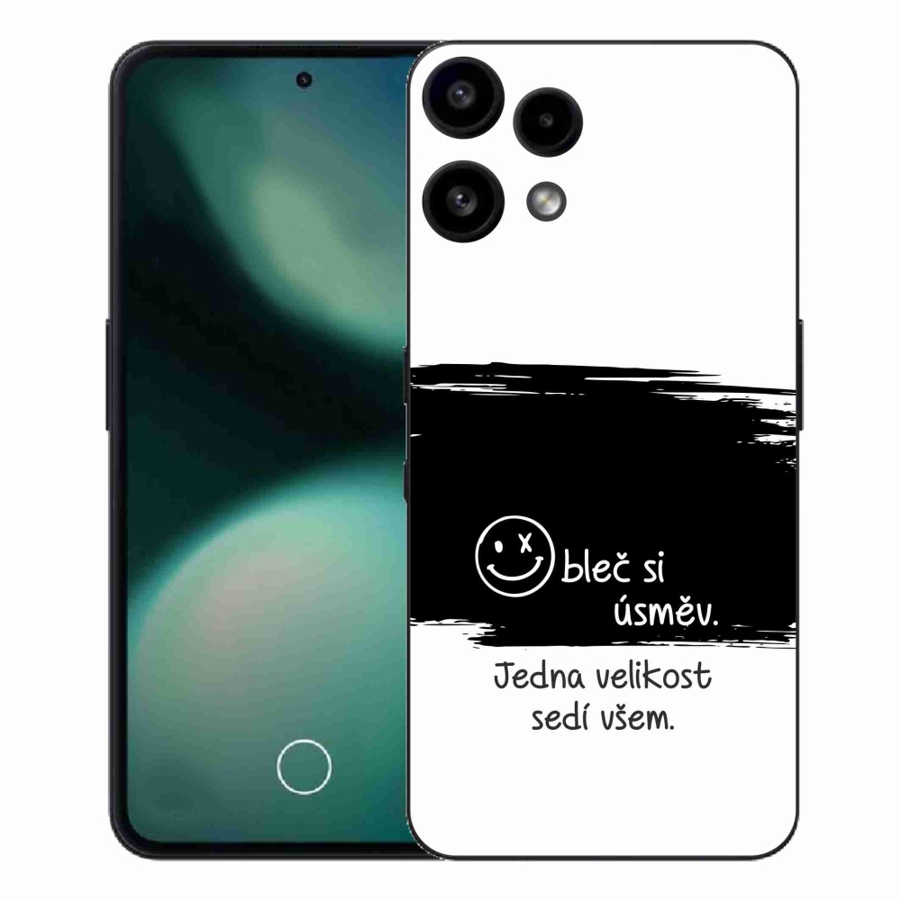 Gélový kryt mmCase na Nothing Phone (3a) Lite - vtipný text 8 čiernobiele pozadie