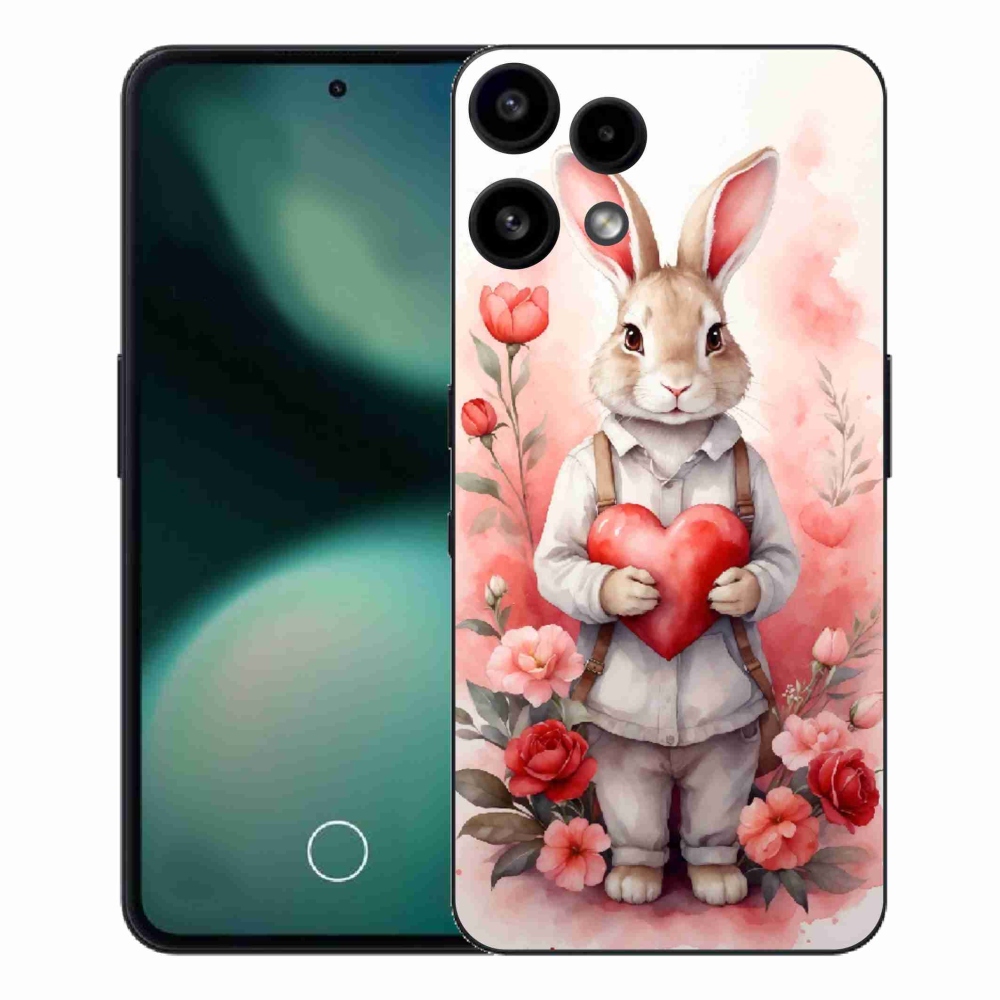 Gélový kryt mmCase na Nothing Phone (3a) Lite - zajac so srdiečkom