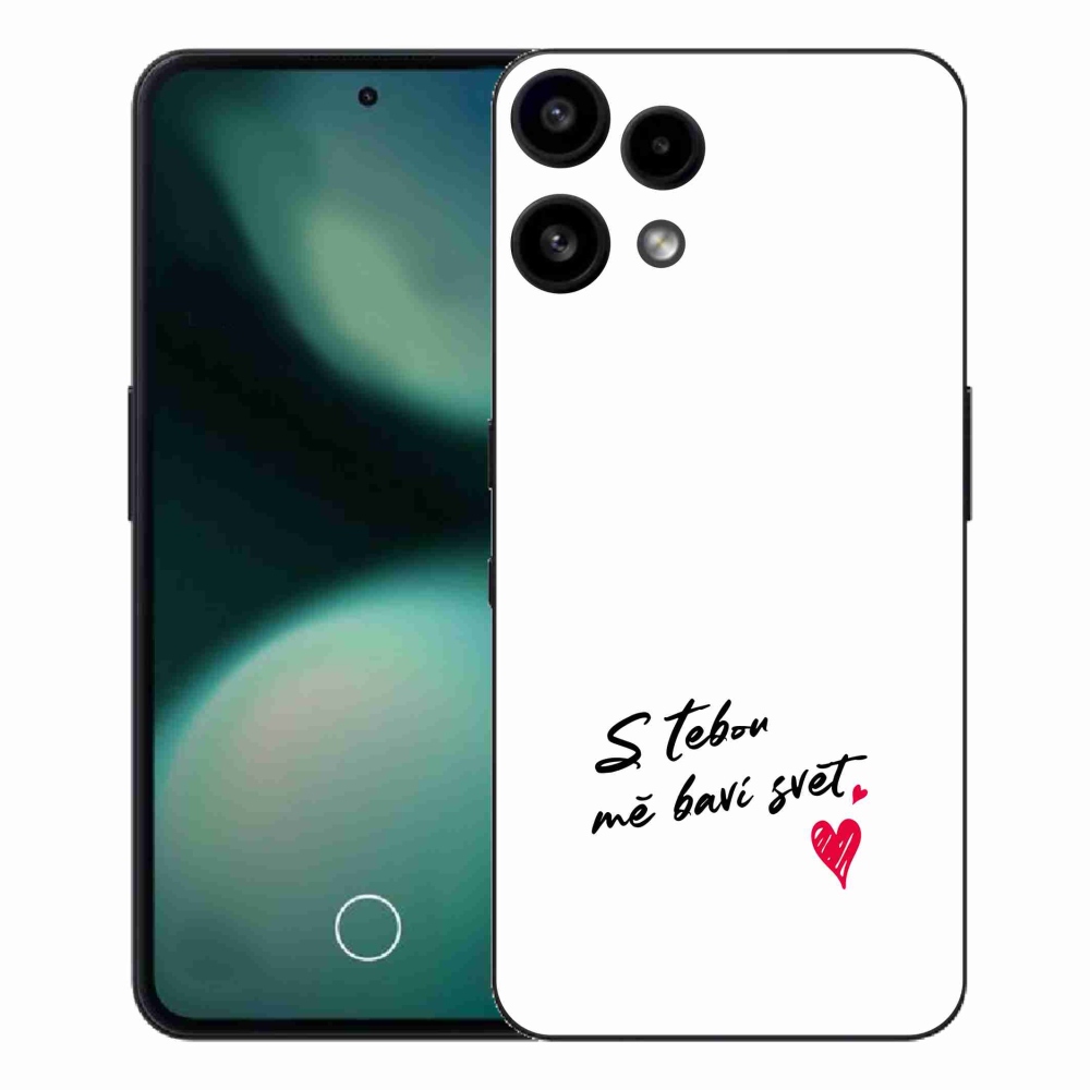 Gélový kryt mmCase na Nothing Phone (3a) Lite - zamilovaný text 1 biele pozadie