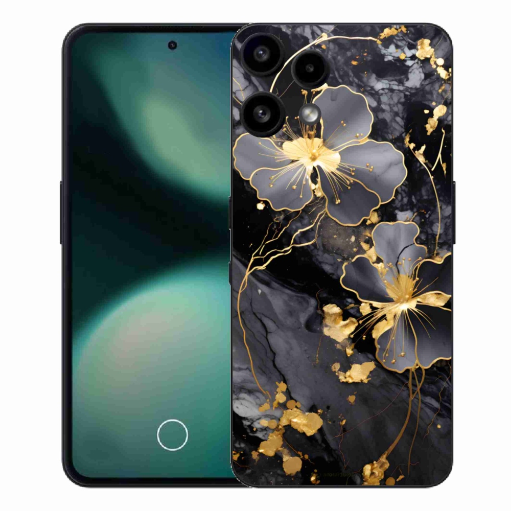 Gélový kryt mmCase na Nothing Phone (3a) Lite - zlaté kvety