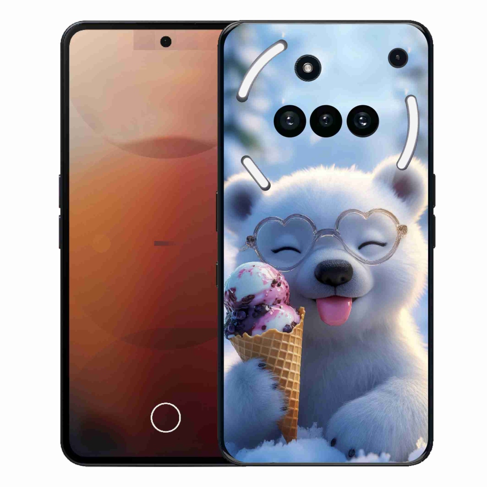 Gélový kryt mmCase na Nothing Phone (3a) - medvedík so zmrzlinou