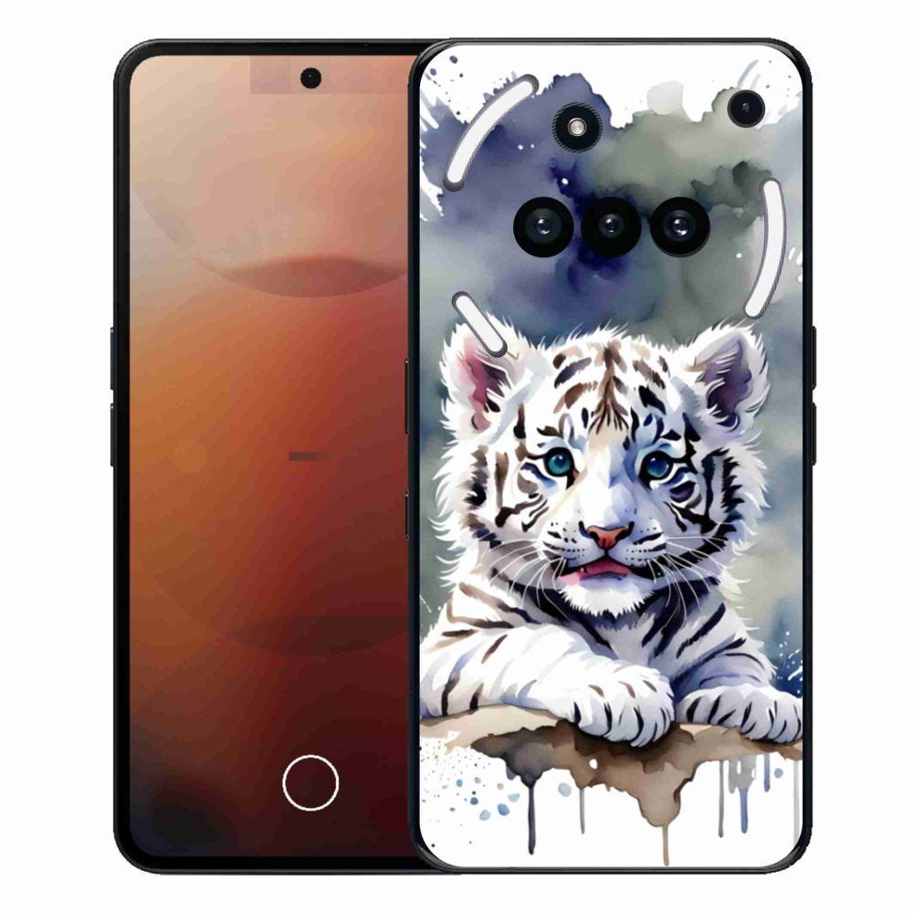 Gélový kryt mmCase na Nothing Phone (3a) - mláďa bieleho tigra