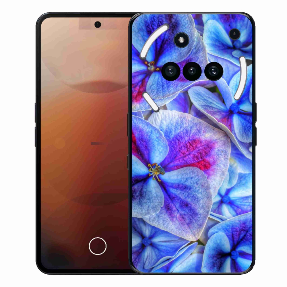 Gélový kryt mmCase na Nothing Phone (3a) - modré kvety 1