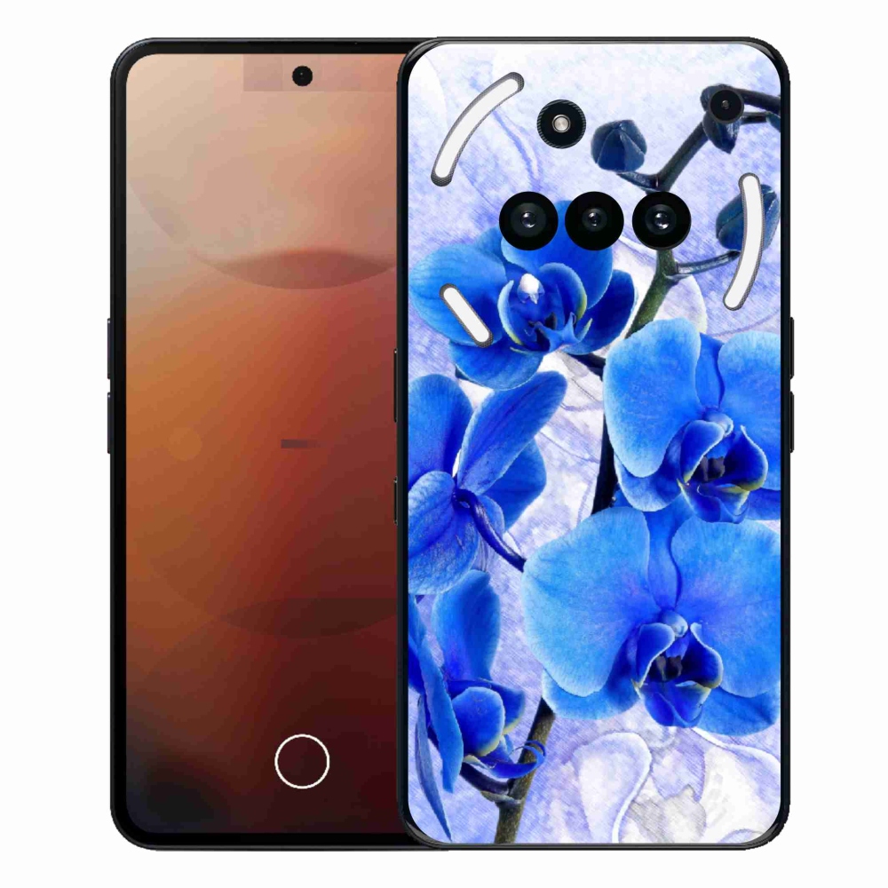 Gélový kryt mmCase na Nothing Phone (3a) - modré kvety