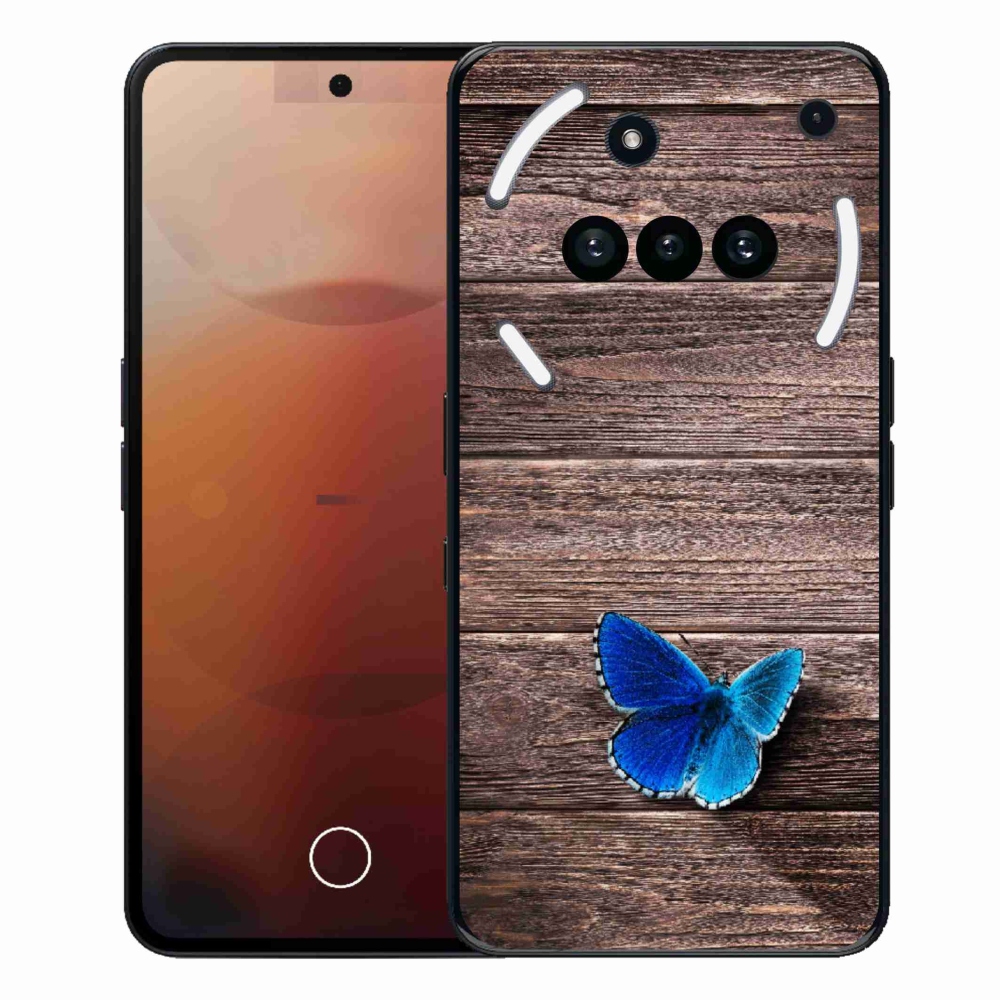 Gélový kryt mmCase na Nothing Phone (3a) - modrý motýľ 1