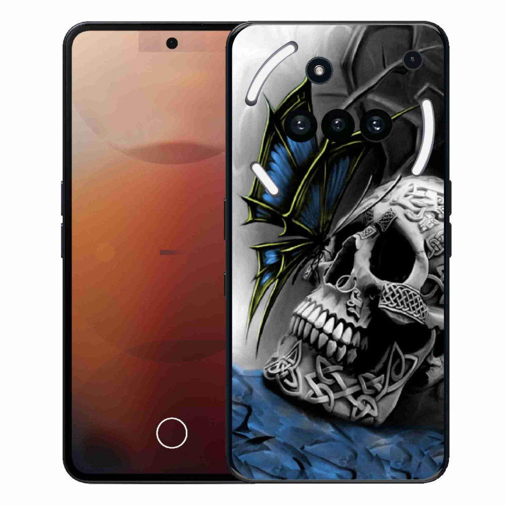 Gélový kryt mmCase na Nothing Phone (3a) - motýľ a lebka
