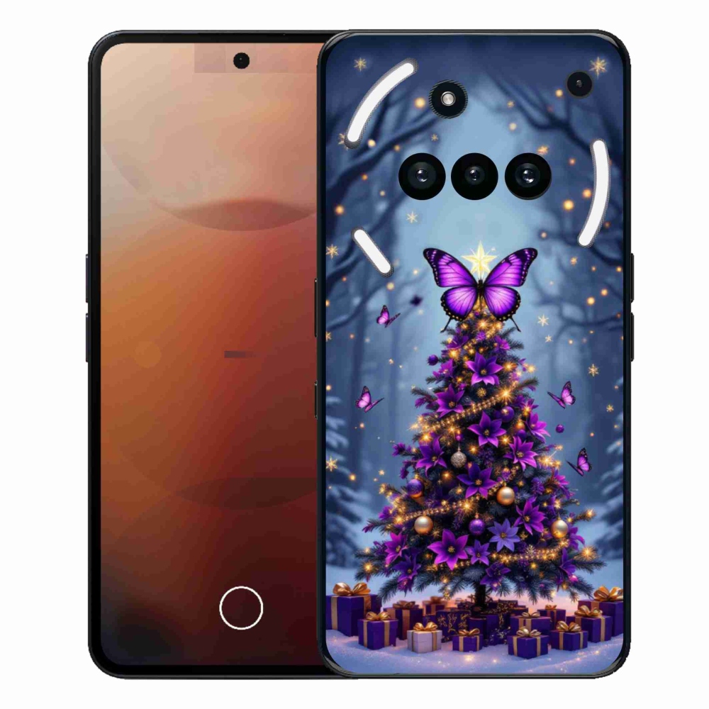 Gélový kryt mmCase na Nothing Phone (3a) - motýlí vianočný stromček