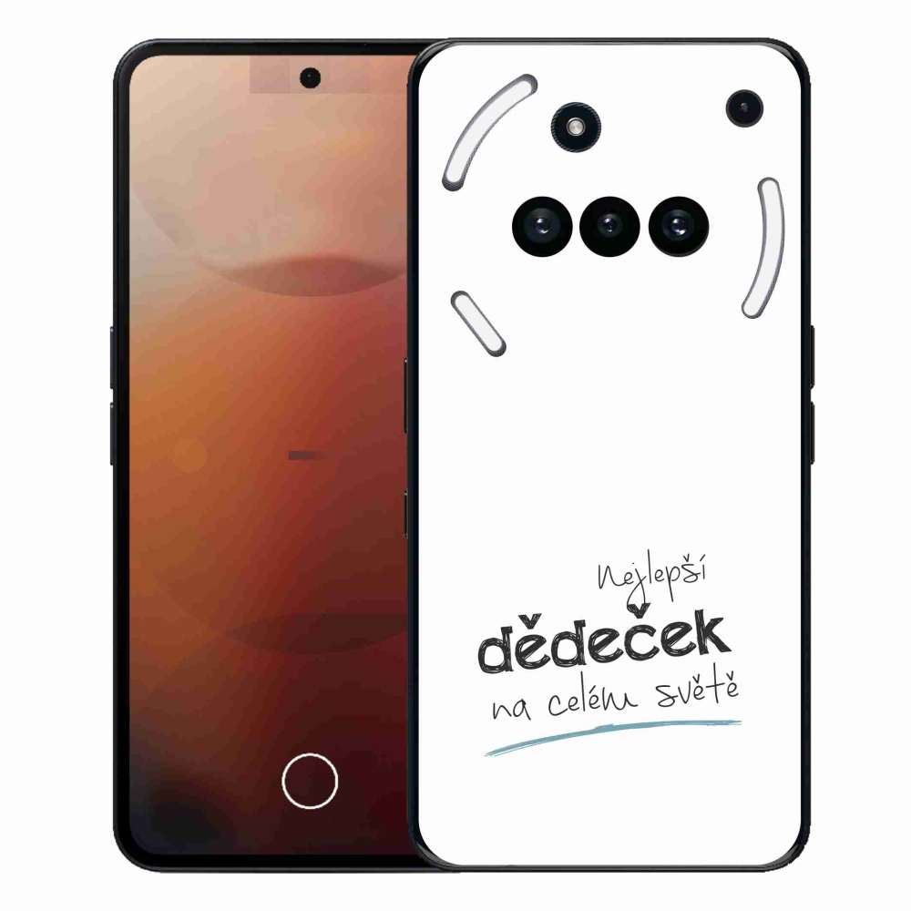 Gélový kryt mmCase na Nothing Phone (3a) - najlepší dedko 3 biele pozadie