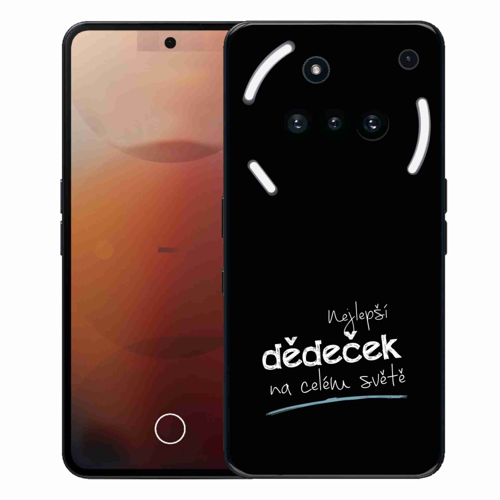 Gélový kryt mmCase na Nothing Phone (3a) - najlepší starý otec 3 čierne pozadie
