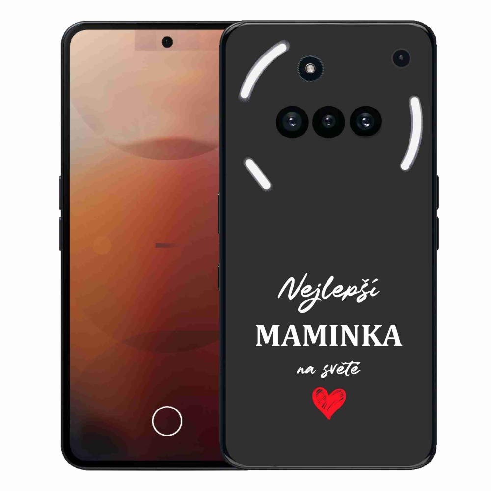 Gélový kryt mmCase na Nothing Phone (3a) - najlepšia mamička 1 čierne pozadie