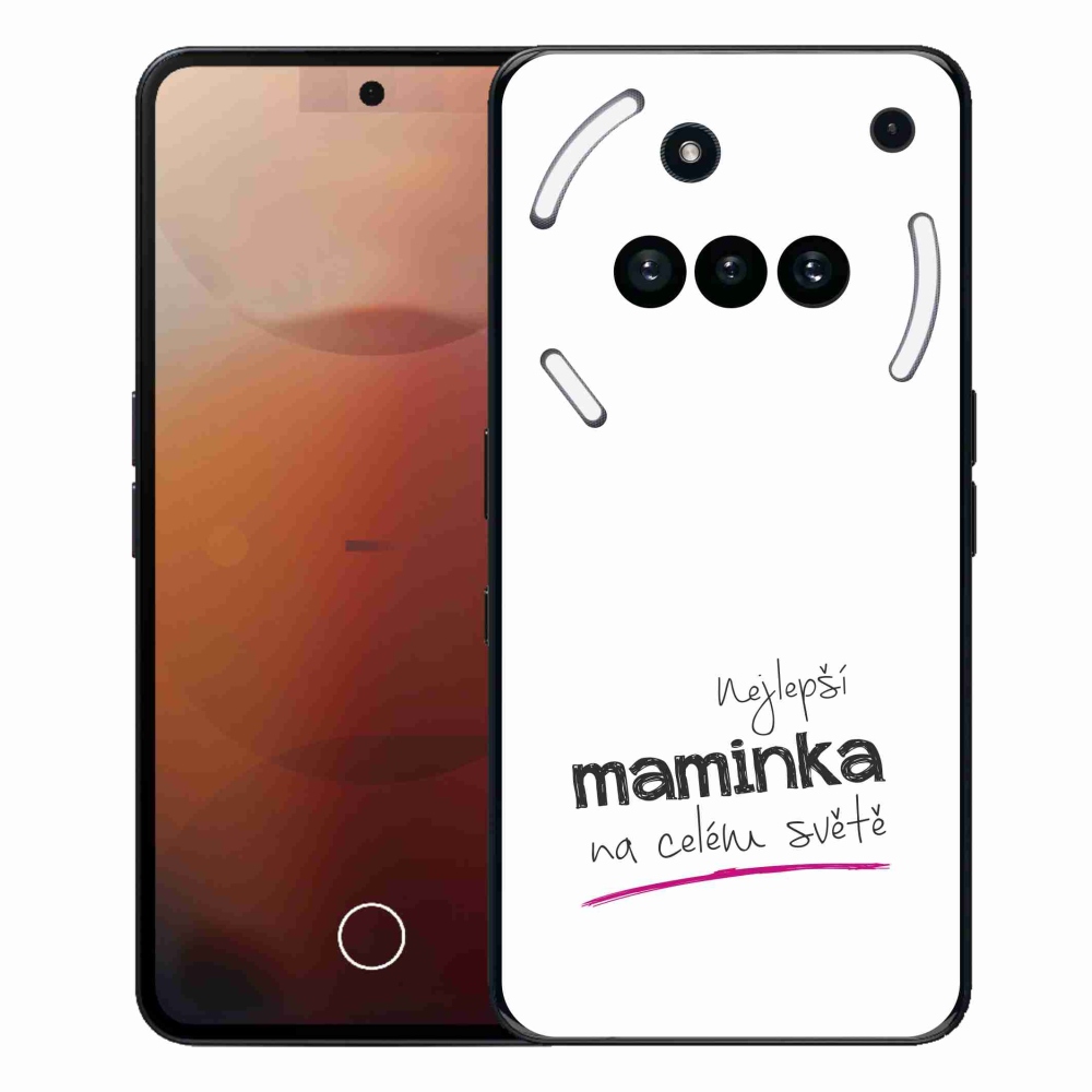 Gélový kryt mmCase na Nothing Phone (3a) - najlepšia mamička 4 biele pozadie