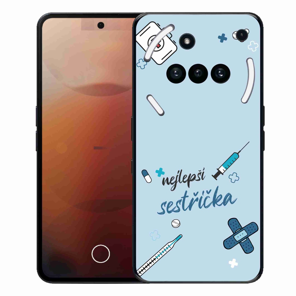 Gélový kryt mmCase na Nothing Phone (3a) - najlepšia sestrička modré pozadie
