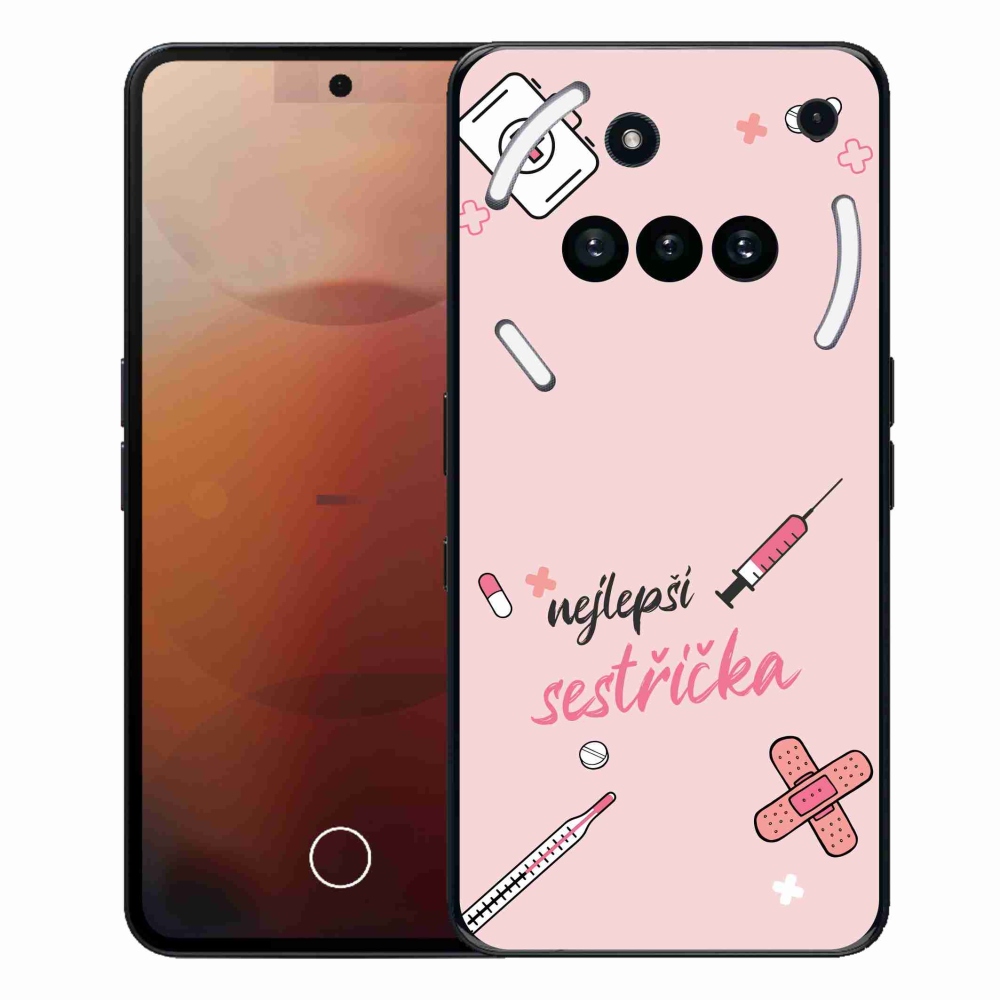 Gélový kryt mmCase na Nothing Phone (3a) - najlepšia sestrička ružové pozadie