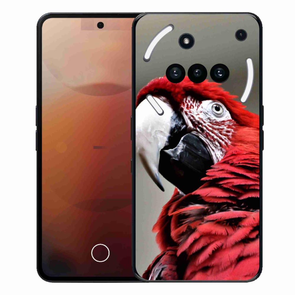 Gélový kryt mmCase na Nothing Phone (3a) - papagáj ara červený