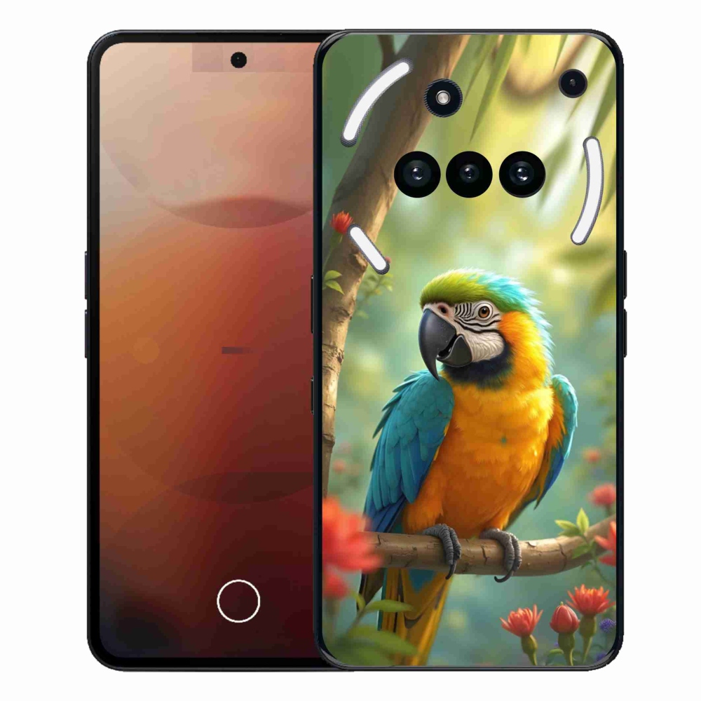 Gélový kryt mmCase na Nothing Phone (3a) - papagáj ara modrožltá