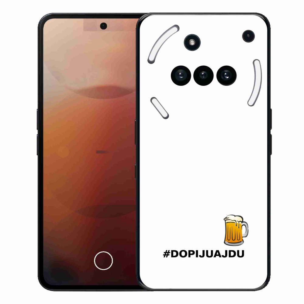 Gélový kryt mmCase na Nothing Phone (3a) - pivný motív 1 biele pozadie