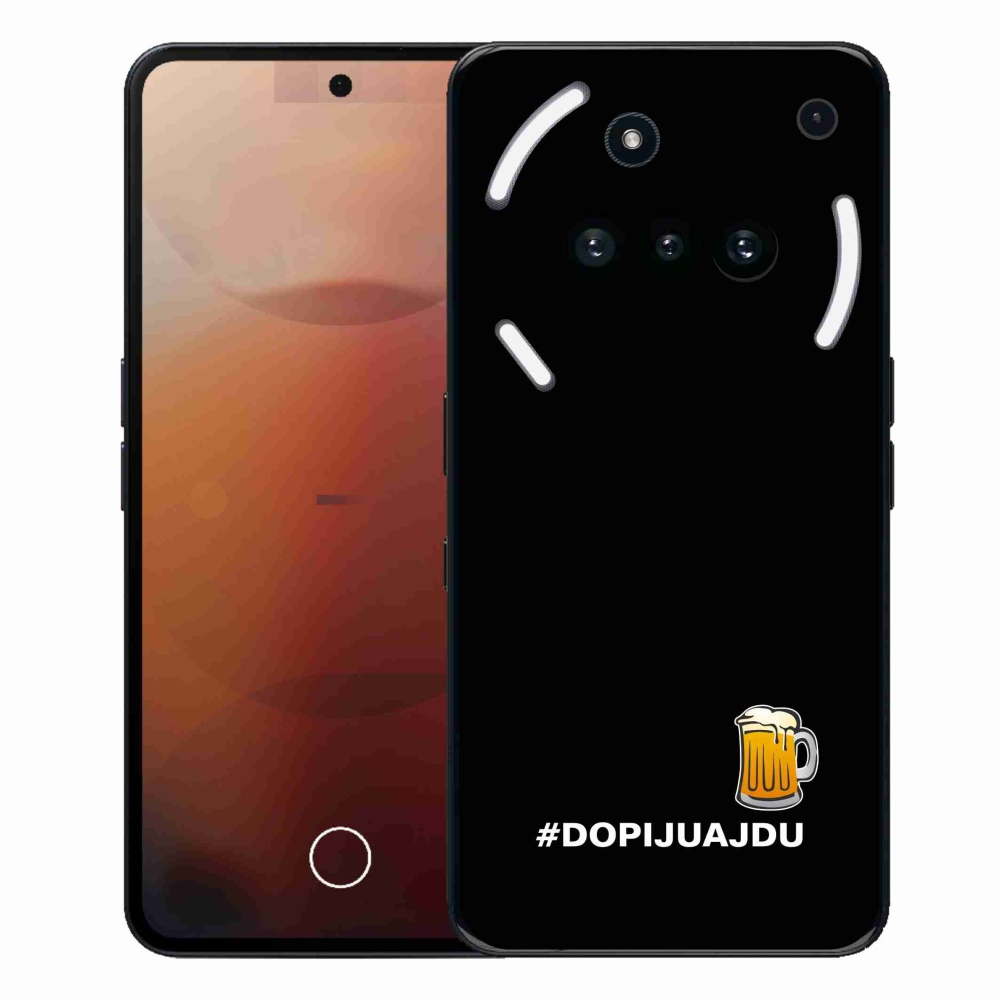 Gélový kryt mmCase na Nothing Phone (3a) - pivný motív 1 čierne pozadie
