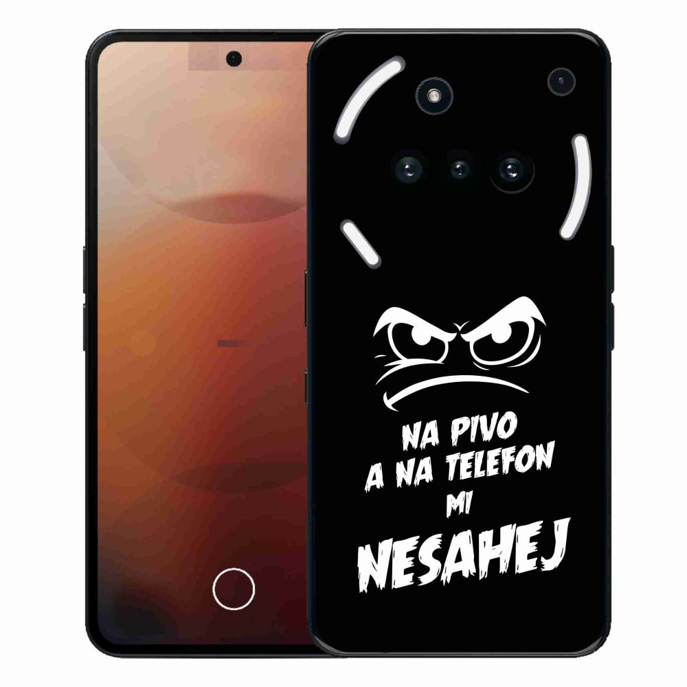 Gélový kryt mmCase na Nothing Phone (3a) - pivný motív 2 čierne pozadie
