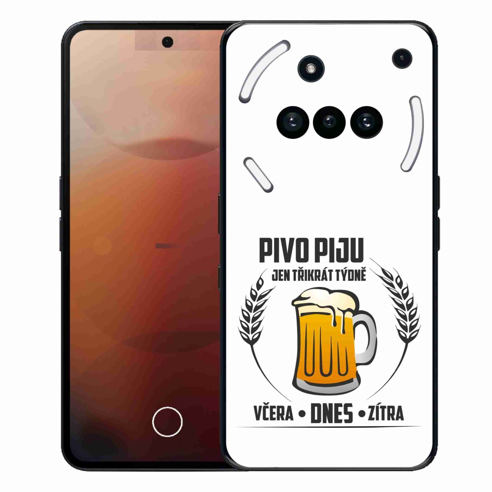 Gélový kryt mmCase na Nothing Phone (3a) - pivný motív biele pozadie