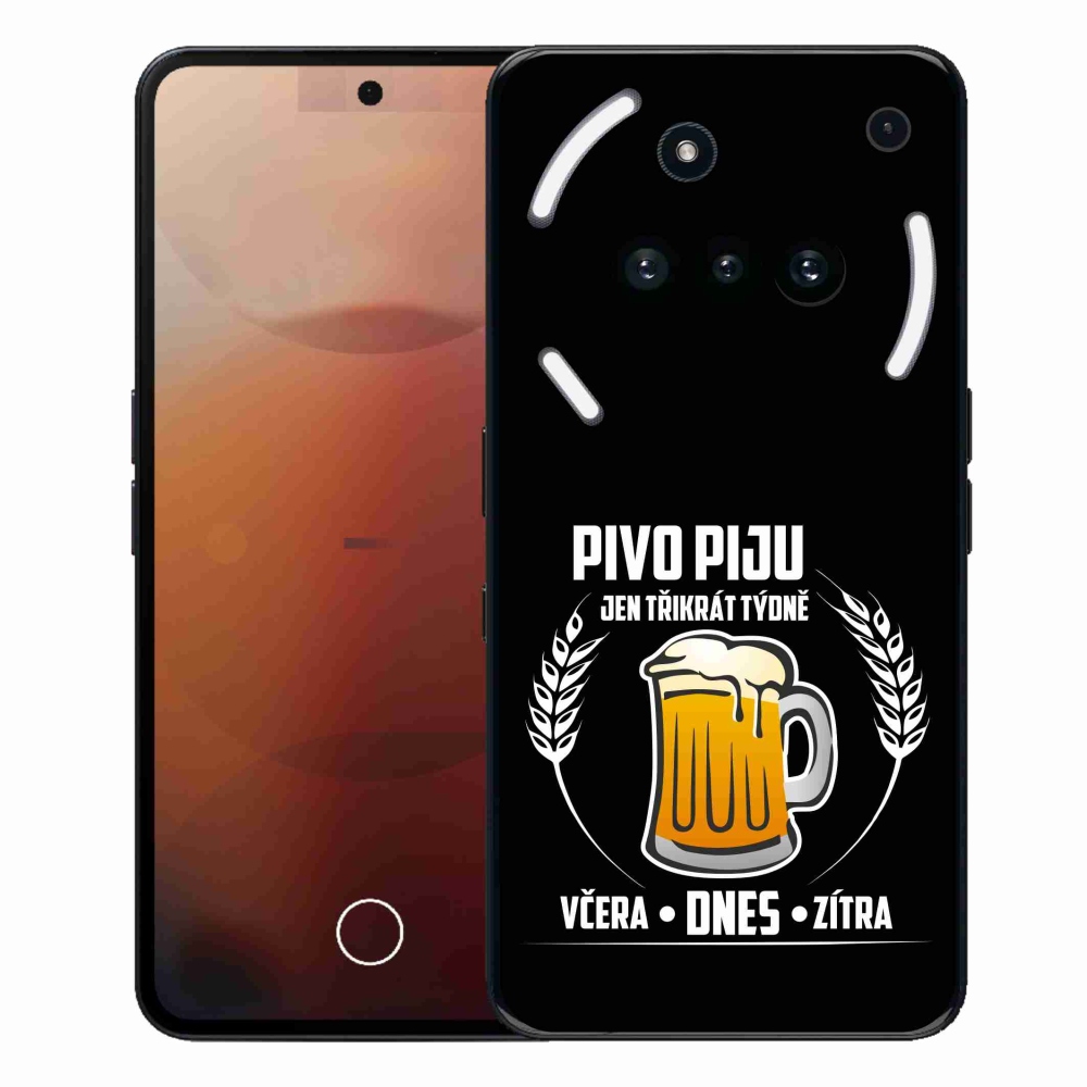 Gélový kryt mmCase na Nothing Phone (3a) - pivný motív čierne pozadie