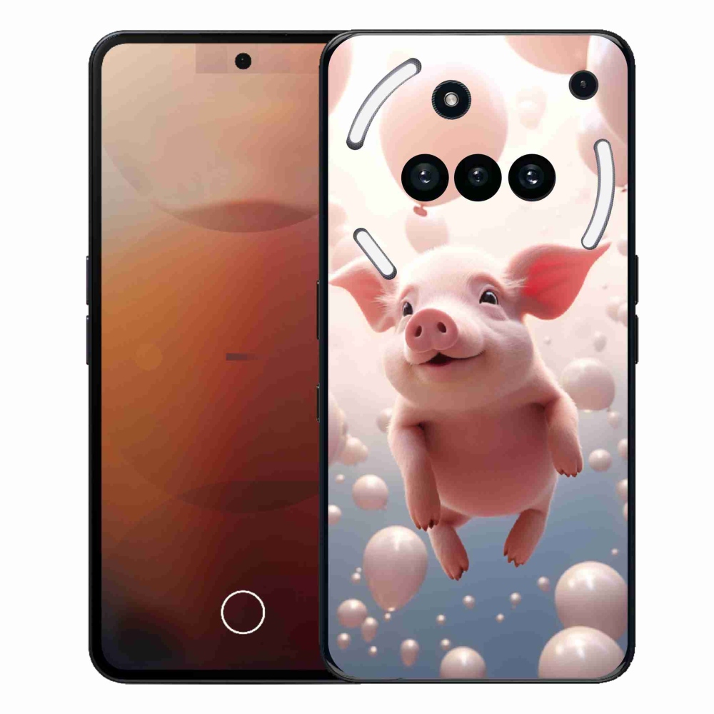 Gélový kryt mmCase na Nothing Phone (3a) - prasiatko s balónikmi
