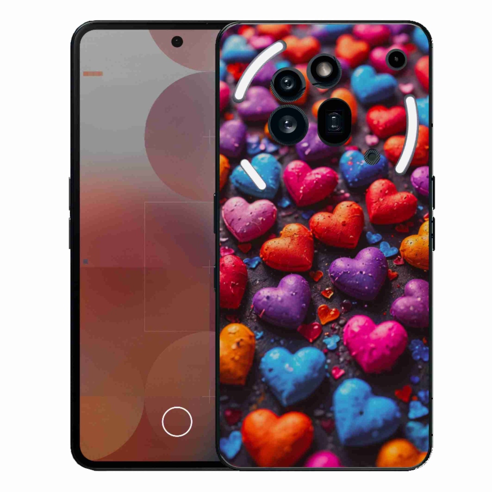Gélový kryt mmCase na Nothing Phone (3a) Pro - farebné srdcia