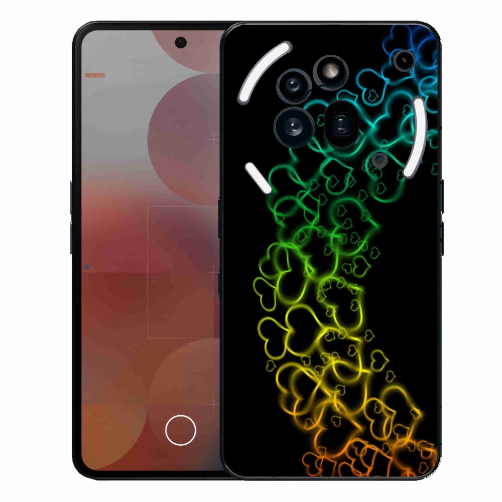 Gélový kryt mmCase na Nothing Phone (3a) Pro - farebné srdiečka