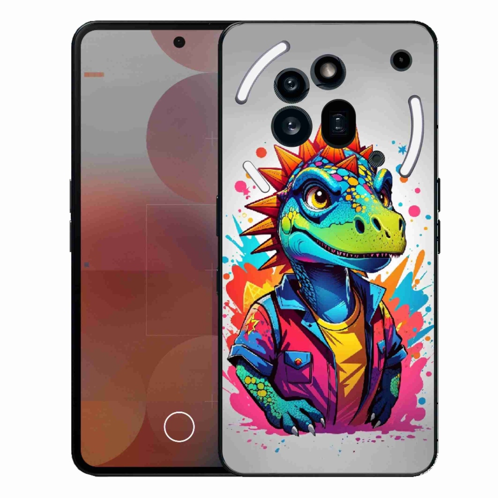 Gélový kryt mmCase na Nothing Phone (3a) Pro - farebný dinosaurus