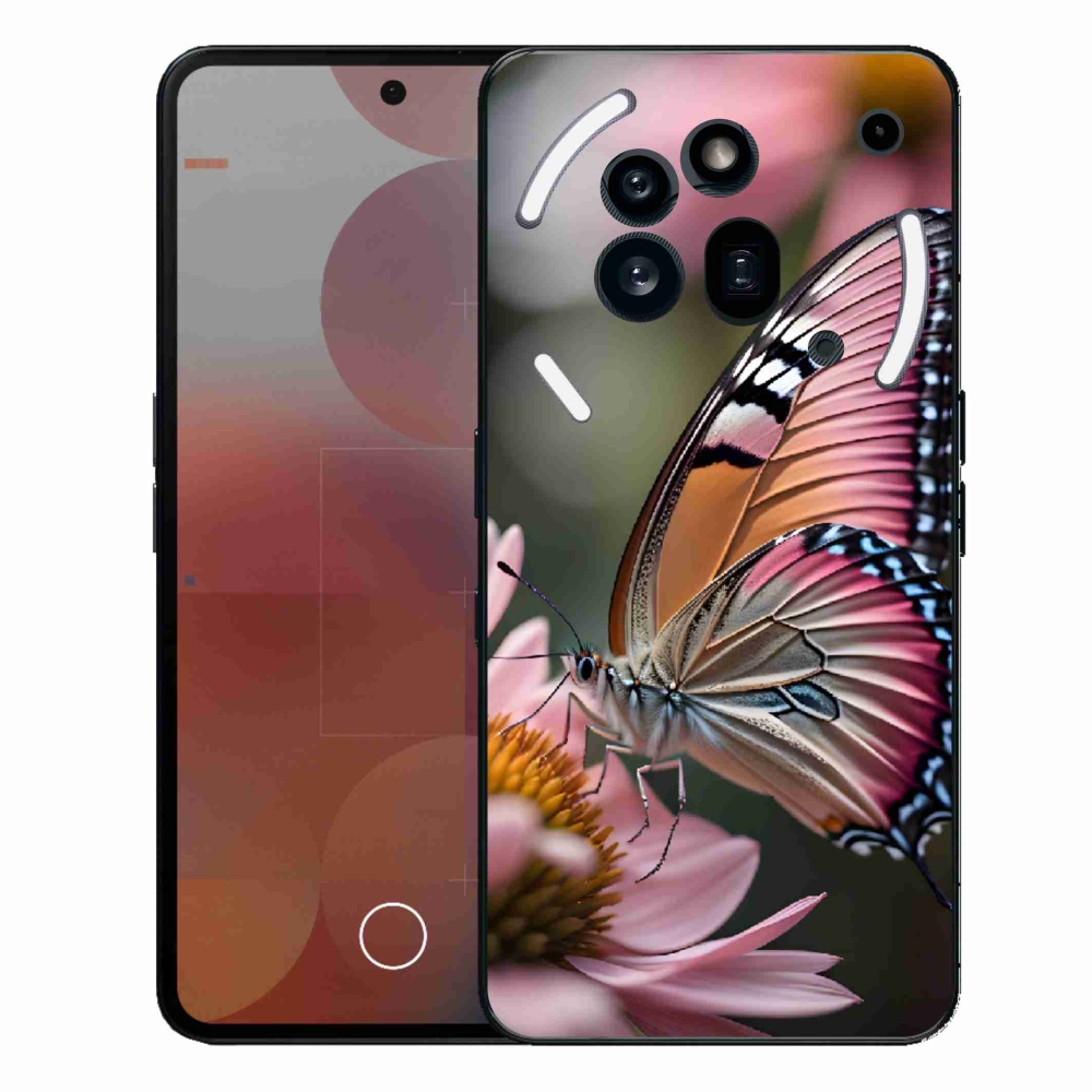 Gélový kryt mmCase na Nothing Phone (3a) Pro - farebný motýľ