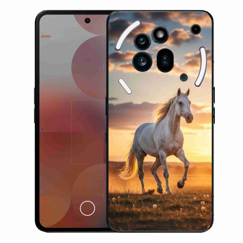 Gélový kryt mmCase na Nothing Phone (3a) Pro - bežiaci biely kôň 2
