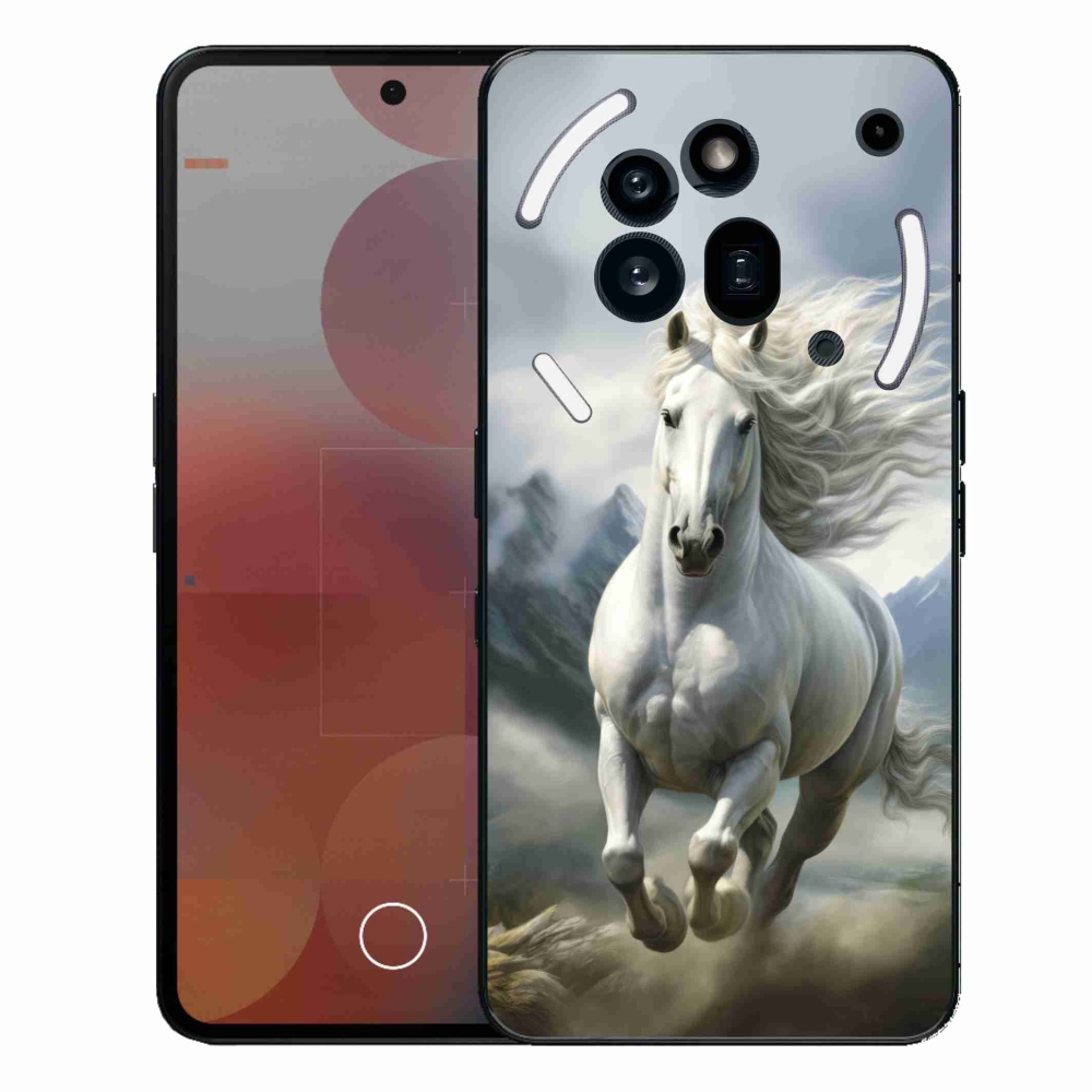 Gélový kryt mmCase na Nothing Phone (3a) Pro - bežiaci biely kôň 3