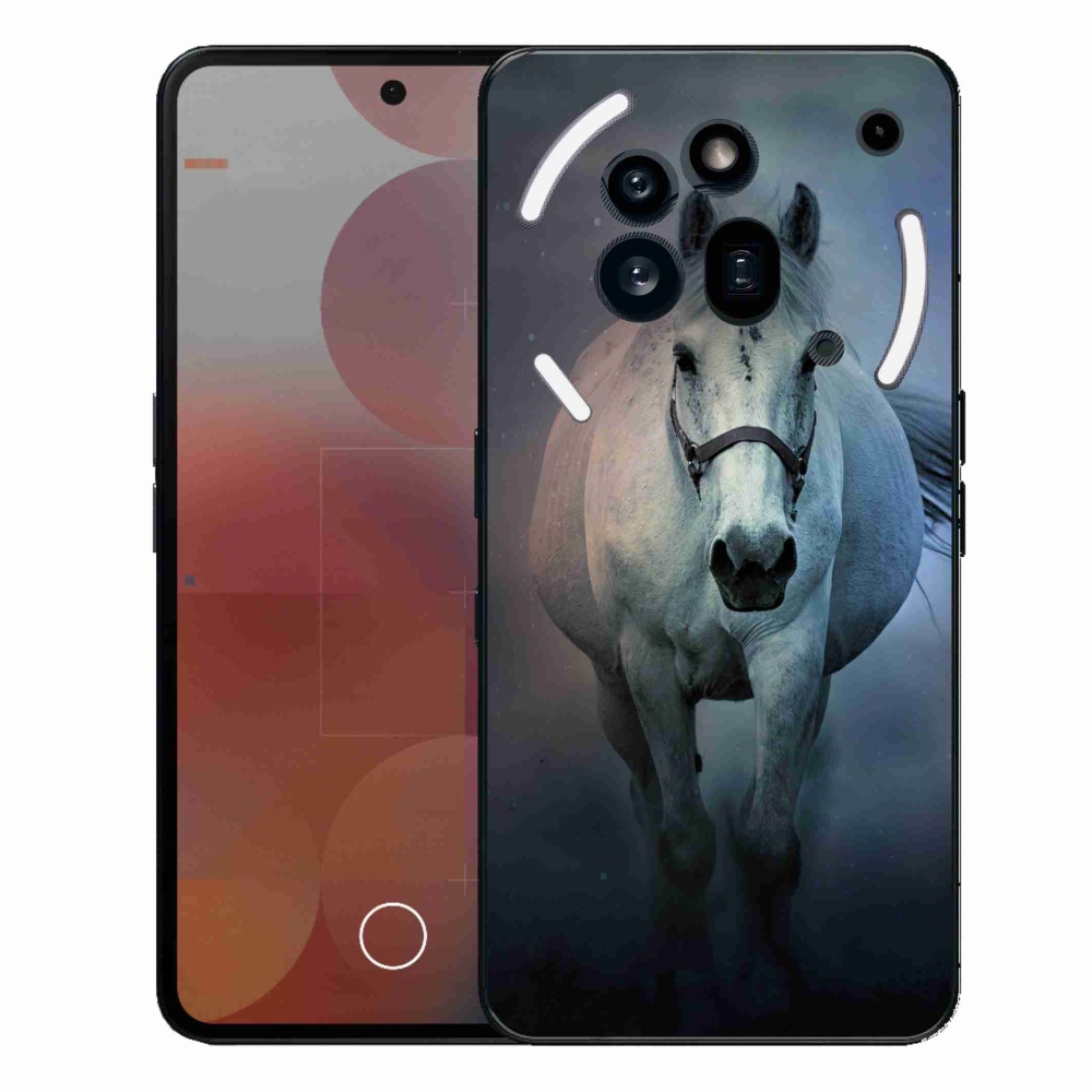 Gélový kryt mmCase na Nothing Phone (3a) Pro - bežiaci biely kôň