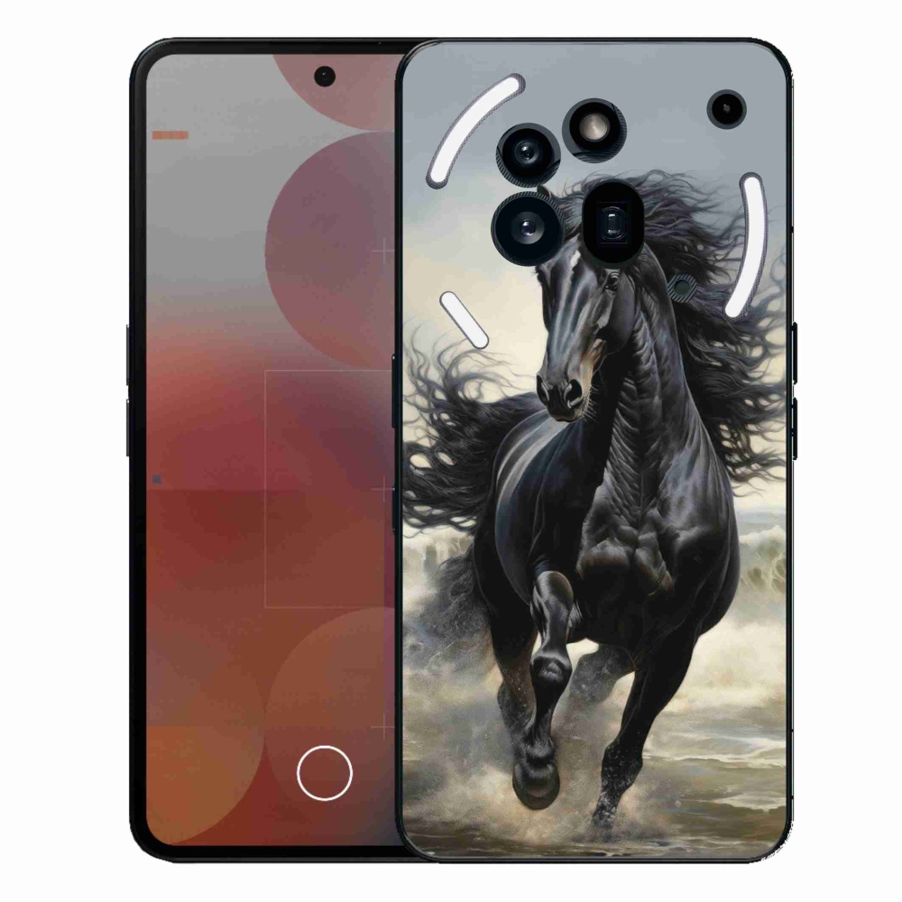 Gélový kryt mmCase na Nothing Phone (3a) Pro - bežiaci čierny kôň