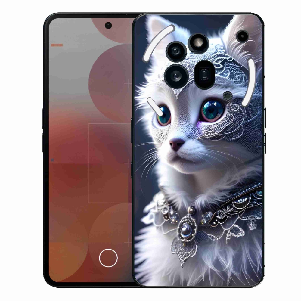 Gélový kryt mmCase na Nothing Phone (3a) Pro - biela mačka