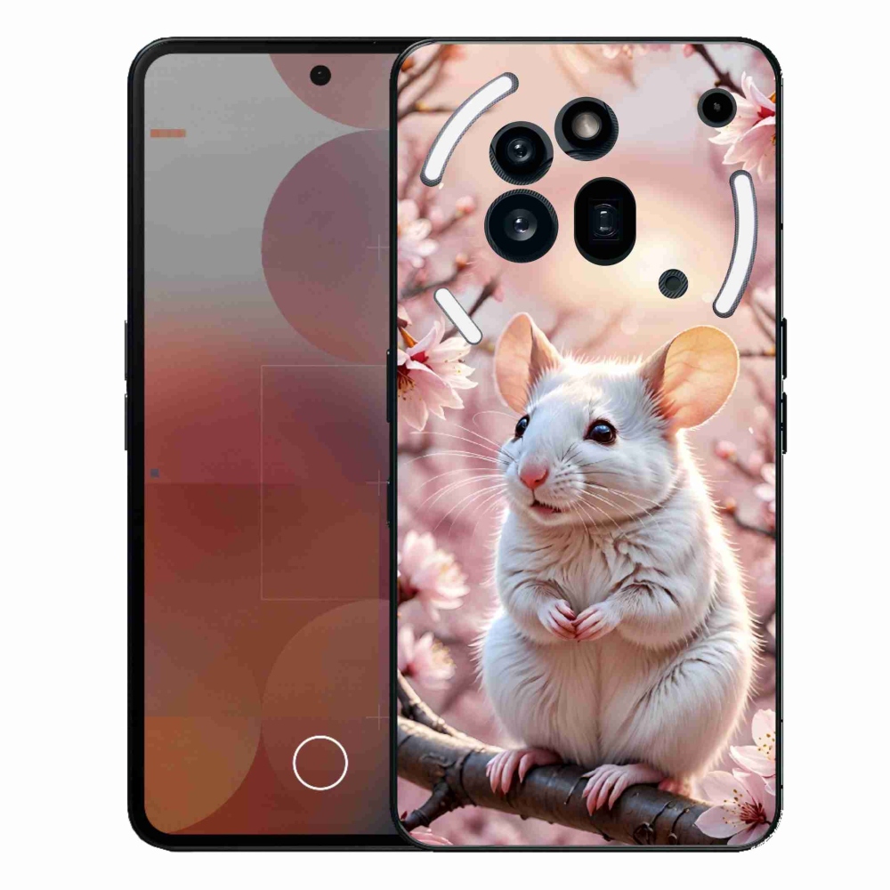 Gélový kryt mmCase na Nothing Phone (3a) Pre - biela myš na vetve