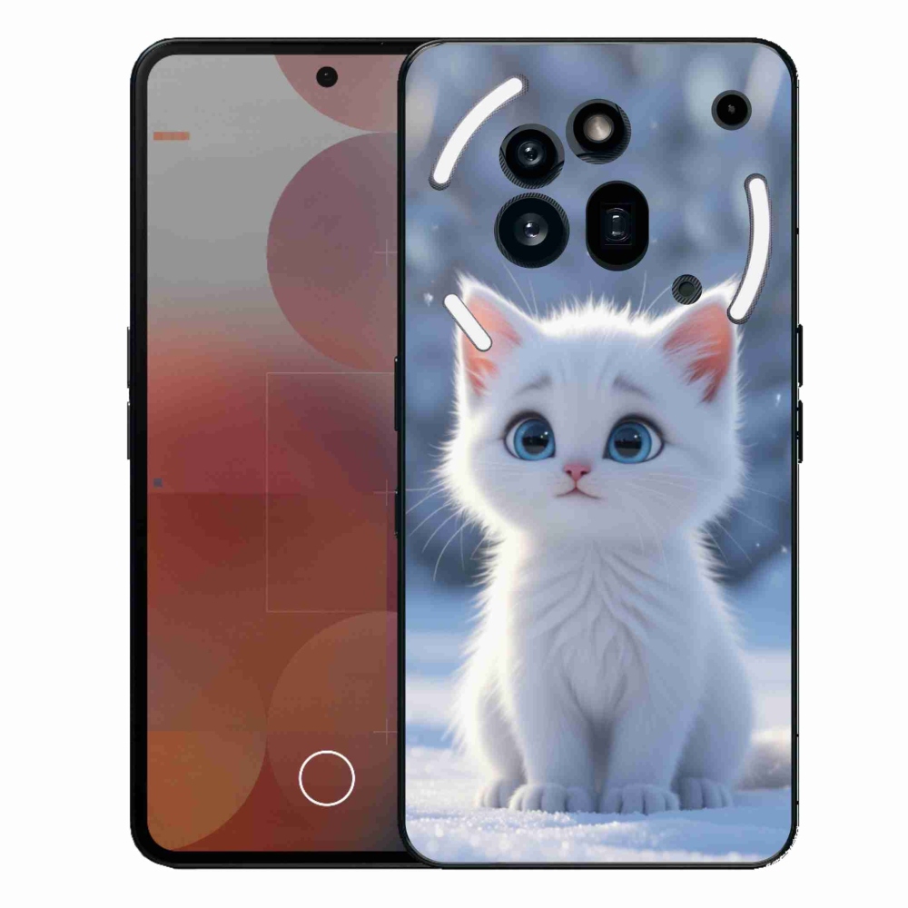 Gélový kryt mmCase na Nothing Phone (3a) Pro - biele mačiatko 3