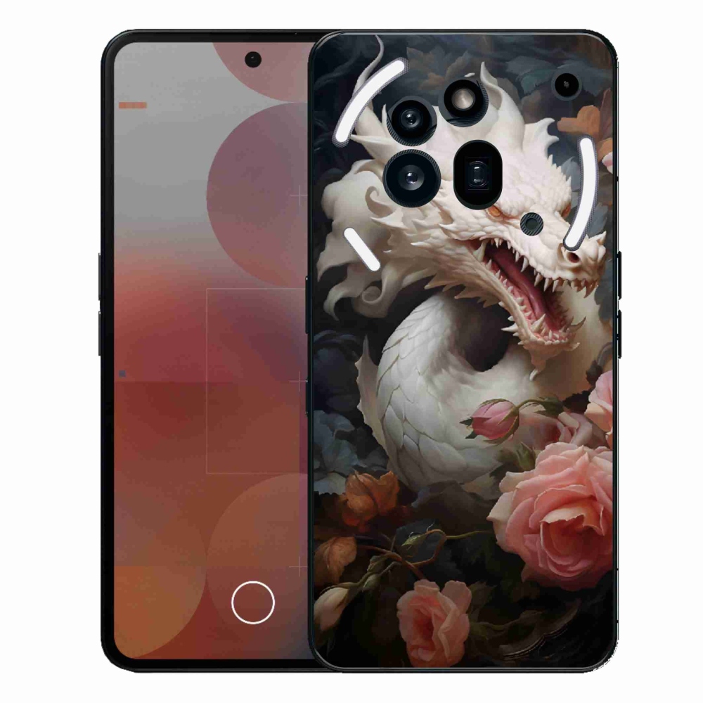 Gélový kryt mmCase na Nothing Phone (3a) Pro - biely drak